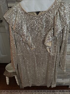 h&m gold sequin dress | Dresses | Hm Long Sleeve high quality dresses